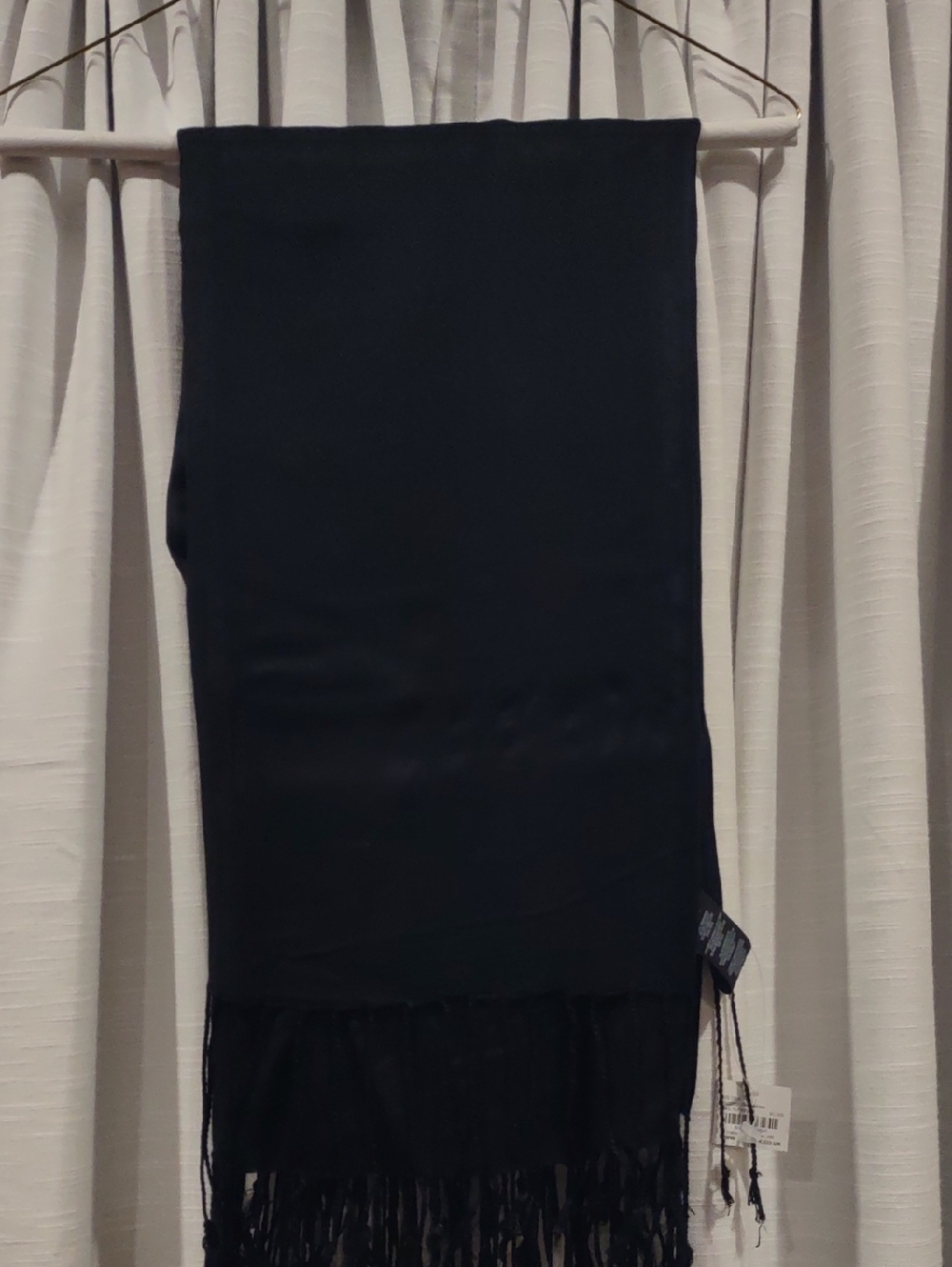 Black Fringed Shoulder Wrap, Scarf Classic Elegant Style, Nwt